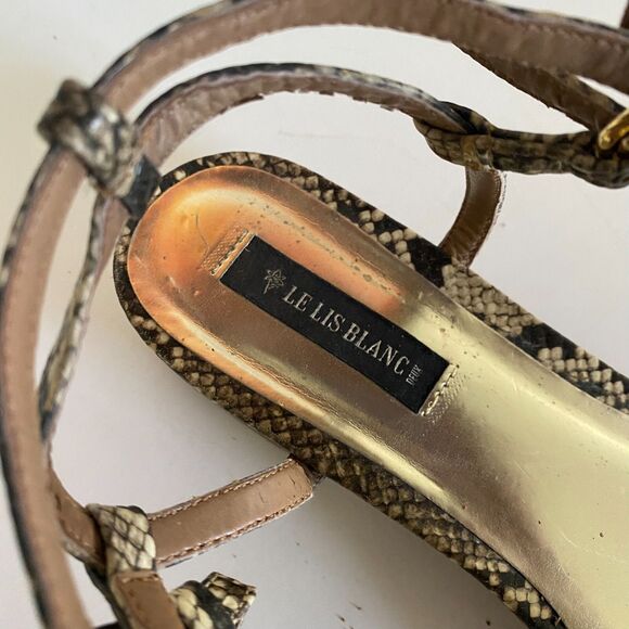Le Lis Blanc Womens Sandals Flat Fashion Flip Flops Shoes Python print Size 39 - Picture 3 of 9